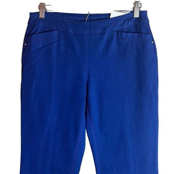 CHICO'S SO SLIMMING STRAIGHT LEG PULL ON PANTS IN BLUE NWT WOMEN'S SIZE XS - Picture 3 of 11